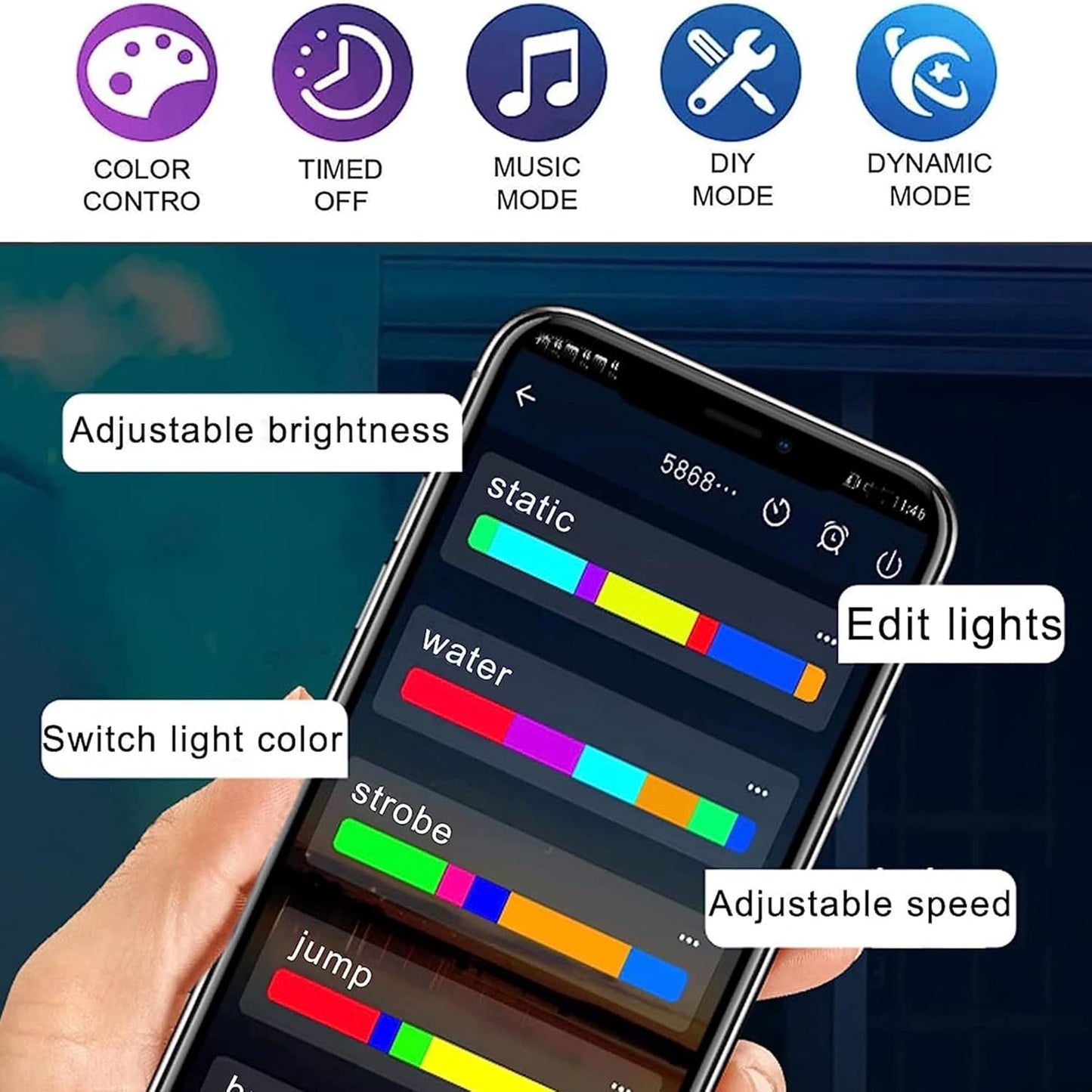 Led 10 mètres Bluetooth ARGB pour cloud ceilling