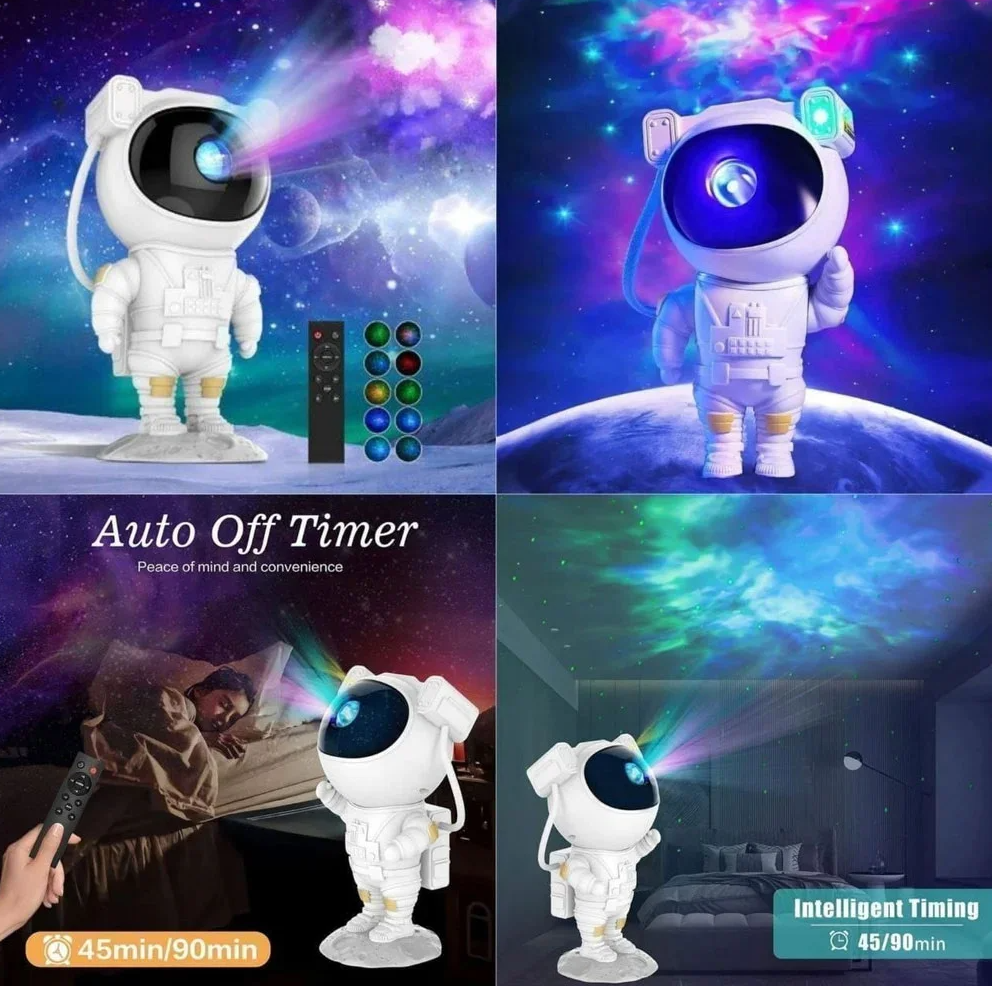 Projecteur LED Astronome Galaxy atmosphère étoilée, veilleuse LED pour chambre à coucher – مصباح رائد الفضاء
