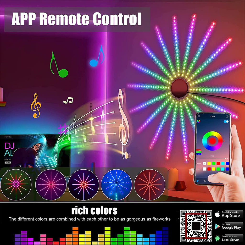 LED RGB Fireworks Connecté Application et Bluetooth avec télécommande