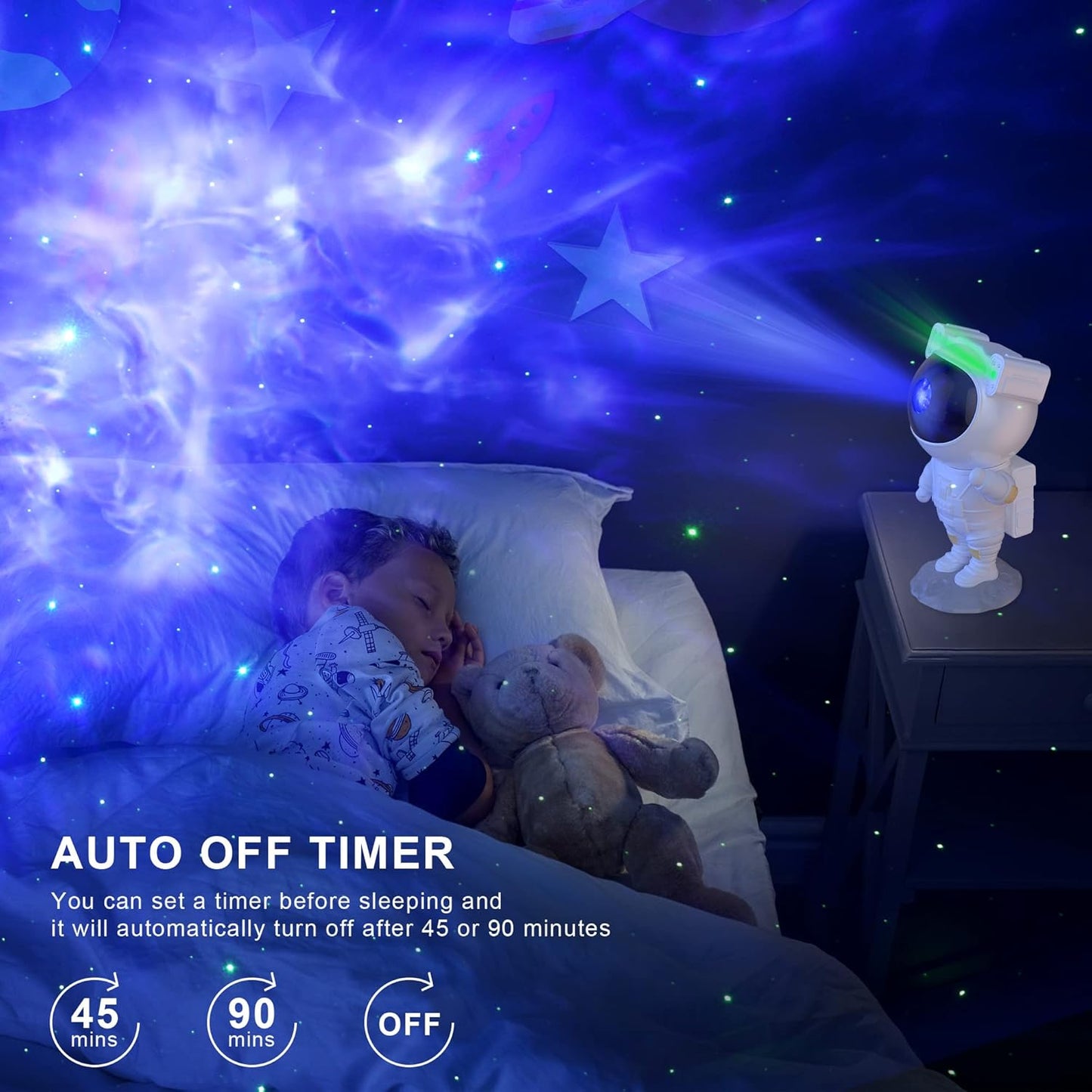 Projecteur de Lumière d'astronaute 360°, Projecteur d'étoile Galaxy 🚀🚀