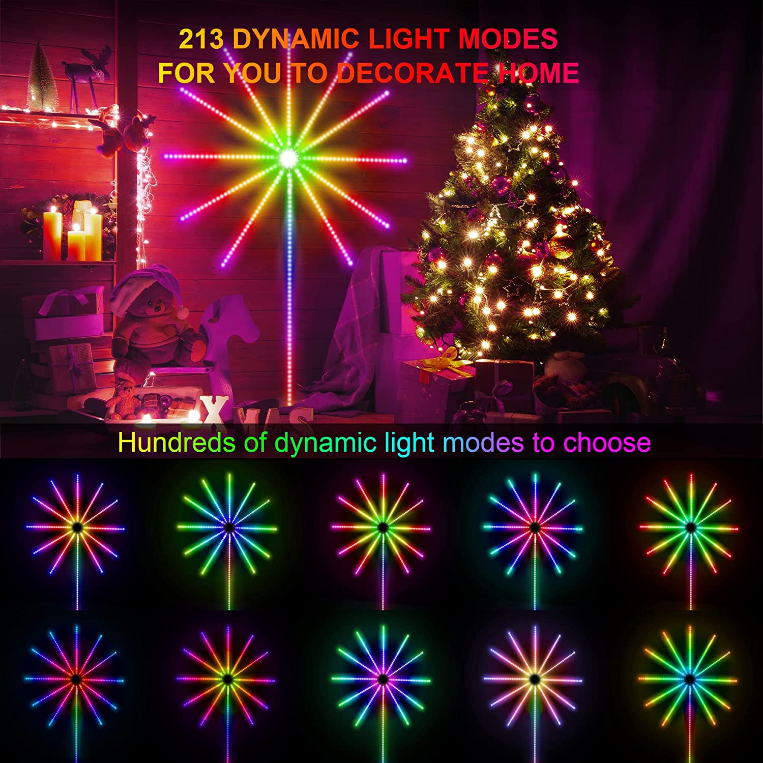 LED RGB Fireworks Connecté Application et Bluetooth avec télécommande