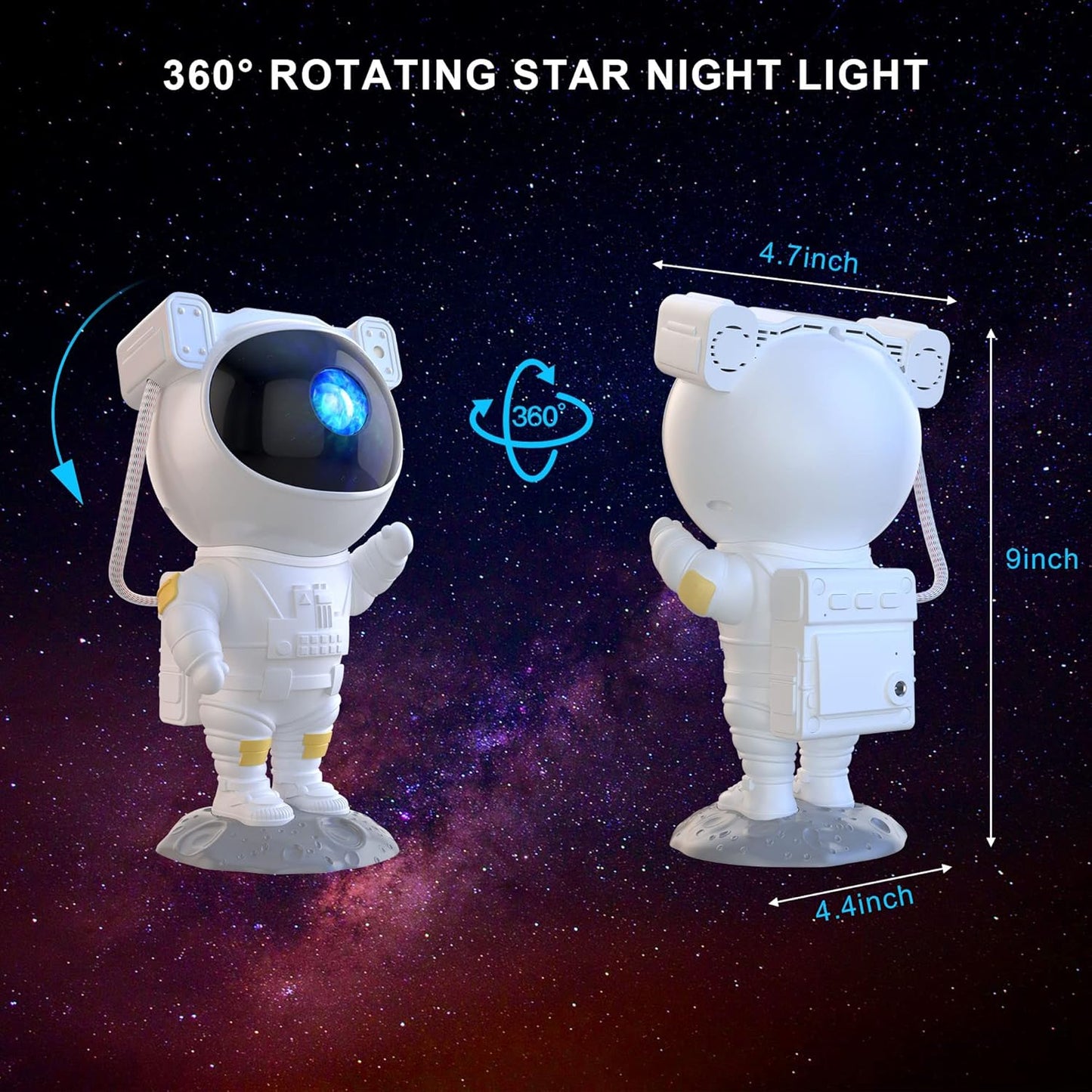 Projecteur de Lumière d'astronaute 360°, Projecteur d'étoile Galaxy 🚀🚀