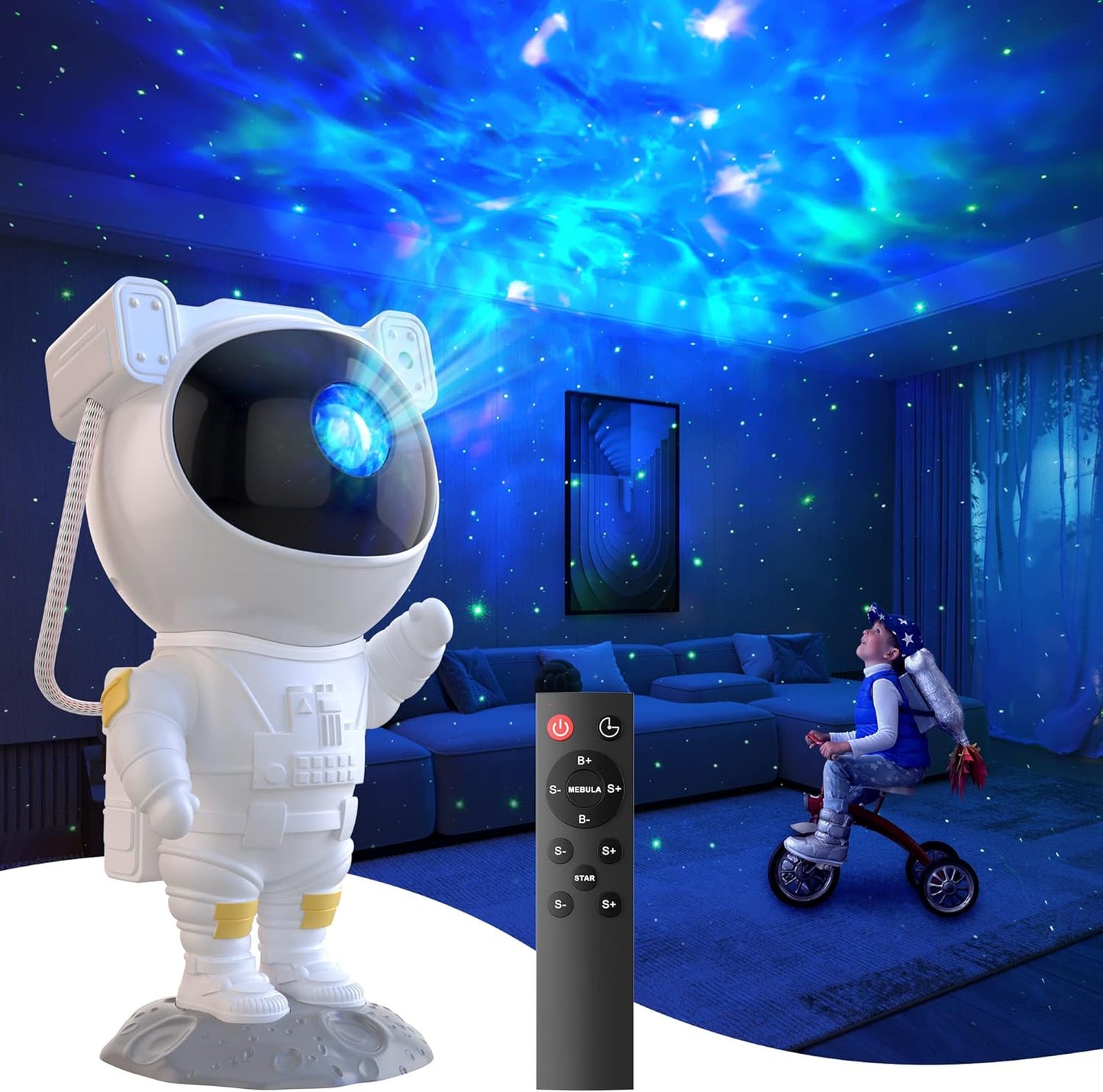 Projecteur de Lumière d'astronaute 360°, Projecteur d'étoile Galaxy 🚀🚀