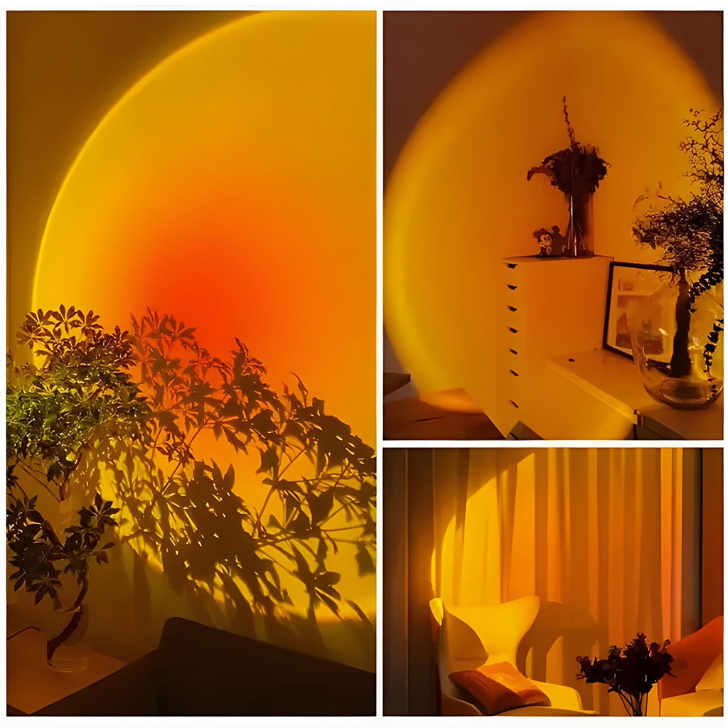 Astronaute Lampe de coucher de soleil rechargeable pour chambre et décoration intérieure avec batterie