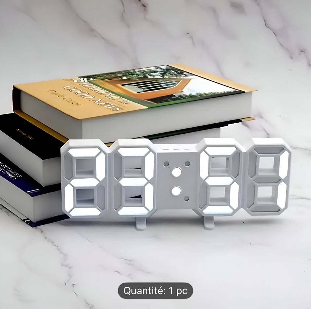 Horloge Murale numérique LED 3D Décoration White