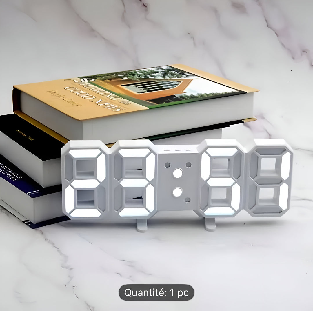 Horloge Murale numérique LED 3D Décoration White
