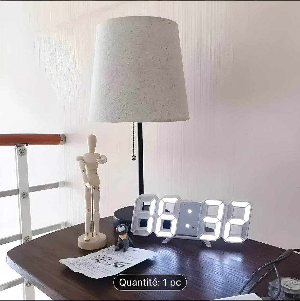 Horloge Murale numérique LED 3D Décoration White