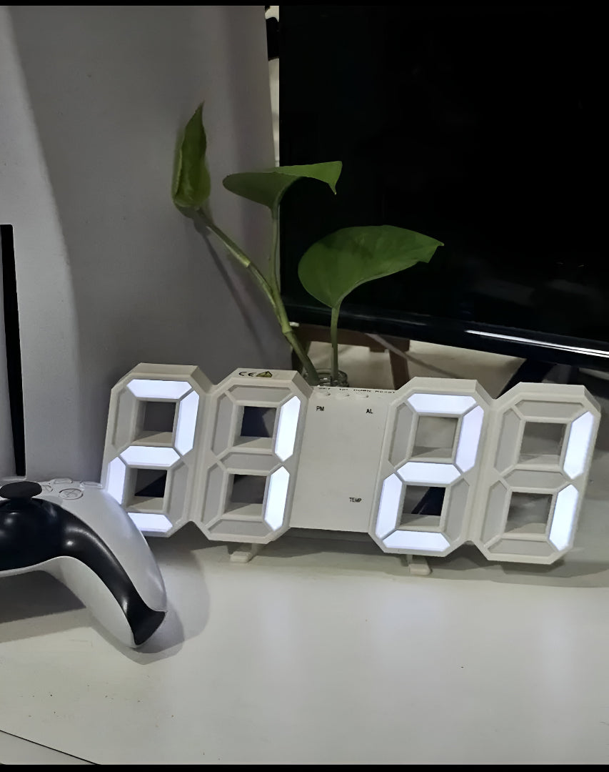 Horloge Murale numérique LED 3D Décoration White