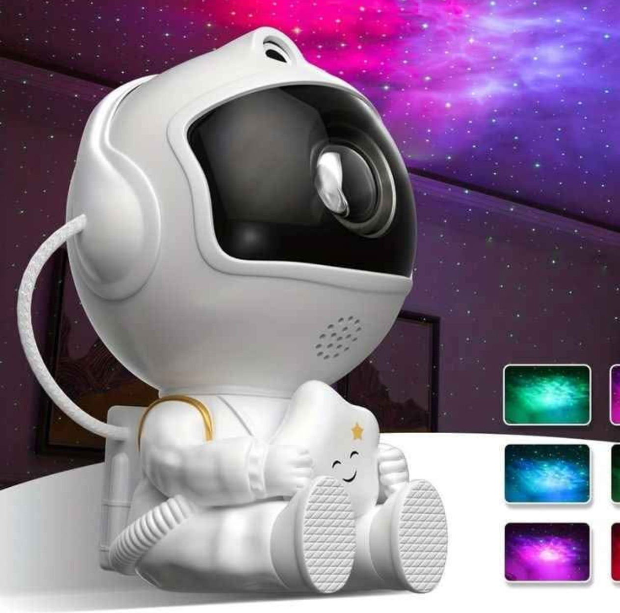 Projecteur de Lumière d'astronaute 360°, Projecteur d'étoile Galaxy