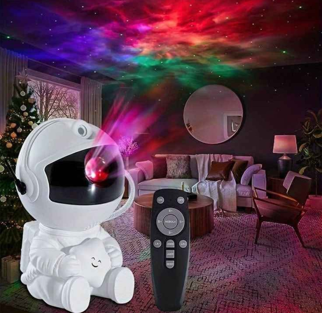 Projecteur de Lumière d'astronaute 360°, Projecteur d'étoile Galaxy