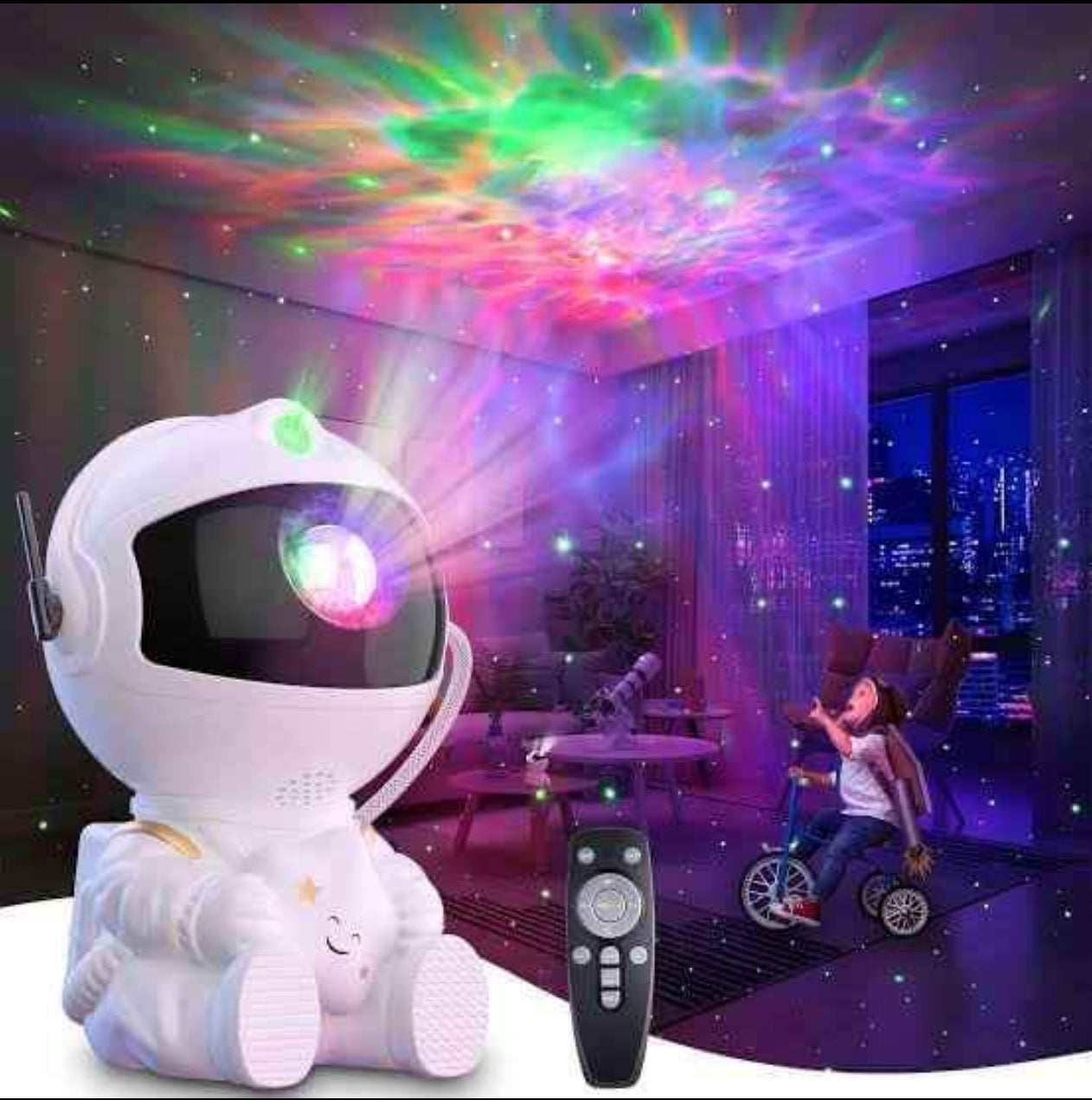 Projecteur de Lumière d'astronaute 360°, Projecteur d'étoile Galaxy