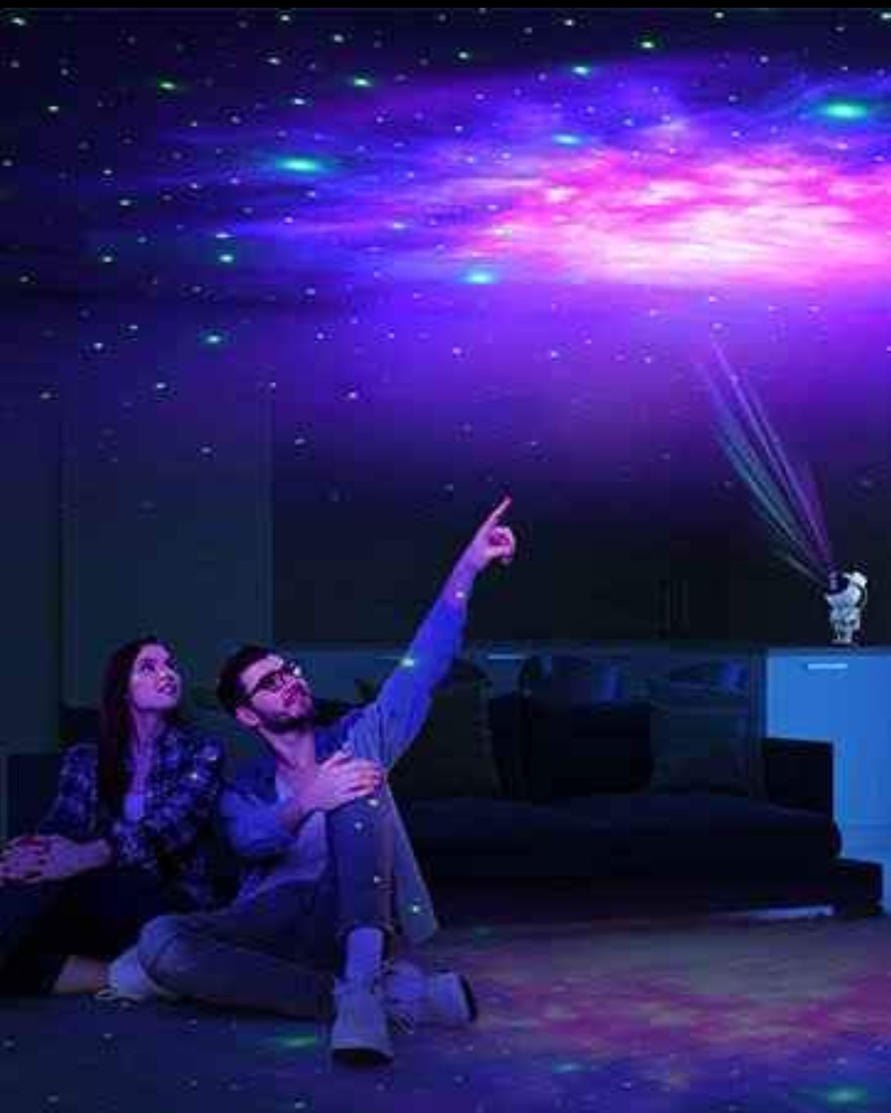 Projecteur de Lumière d'astronaute 360°, Projecteur d'étoile Galaxy