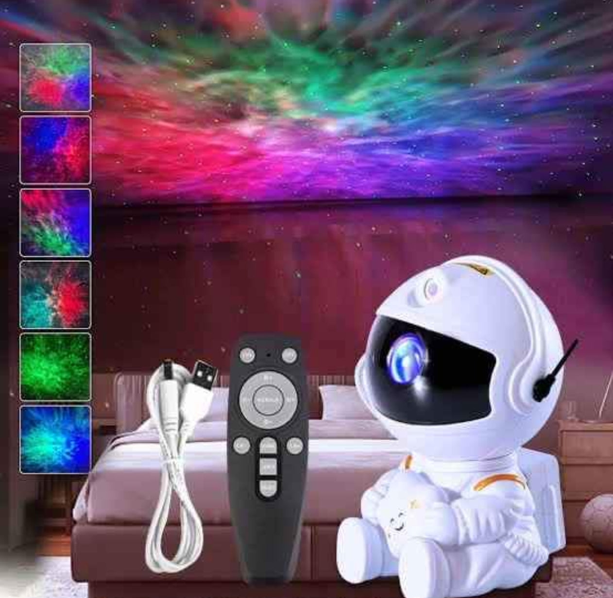 Projecteur de Lumière d'astronaute 360°, Projecteur d'étoile Galaxy