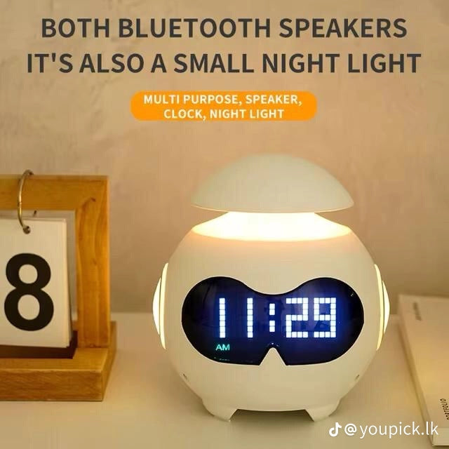 Réveil Numérique Rechargeable Robot Mignon avec USB, Horloge LED