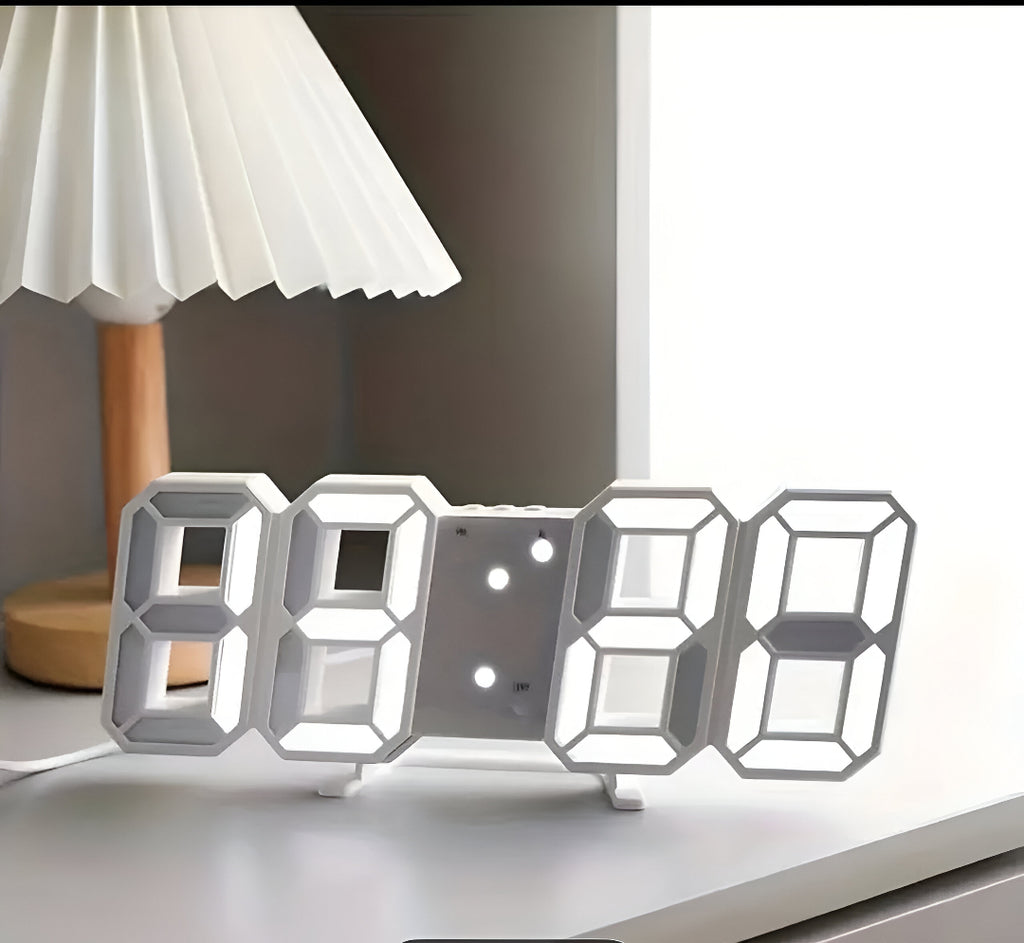 Horloge Murale numérique LED 3D Décoration White